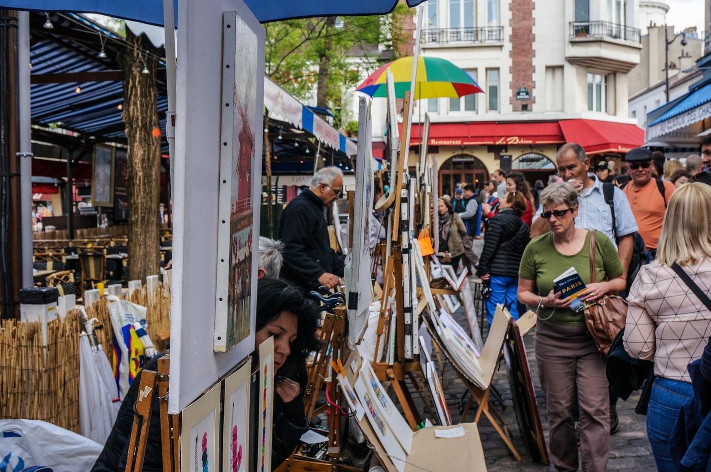 Montmartre street artists market, Paris