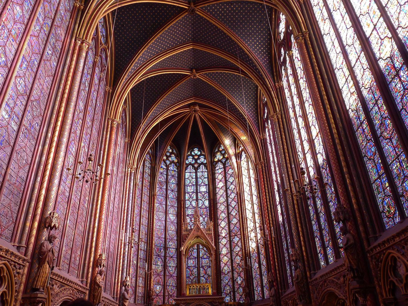 Sainte-Chapelle stained glass interior, Paris